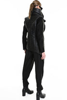 4P W5218 JACKET Eco Leather Cloth & Wool Black LA HAINE INSIDE US