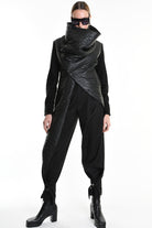 4P W5218 JACKET Eco Leather Cloth & Wool Black LA HAINE INSIDE US