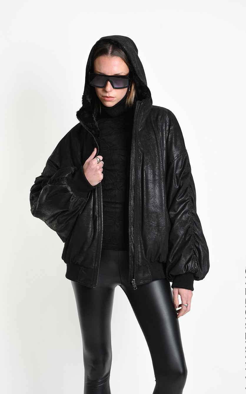 4P W5524 SPORT JACKET Over Faux Suede Doubleface & Lined Black