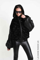 4P W5524 SPORT JACKET Over Faux Suede Doubleface & Lined Black