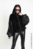 4P W5524 SPORT JACKET Over Faux Suede Doubleface & Lined Black
