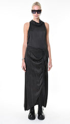 A34R LW90425 DRESS Satin Viscose Dyed Black