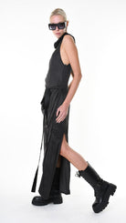 A34R LW90425 DRESS Satin Viscose Dyed Black