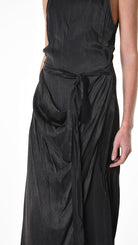 A34R LW90425 DRESS Satin Viscose Dyed Black