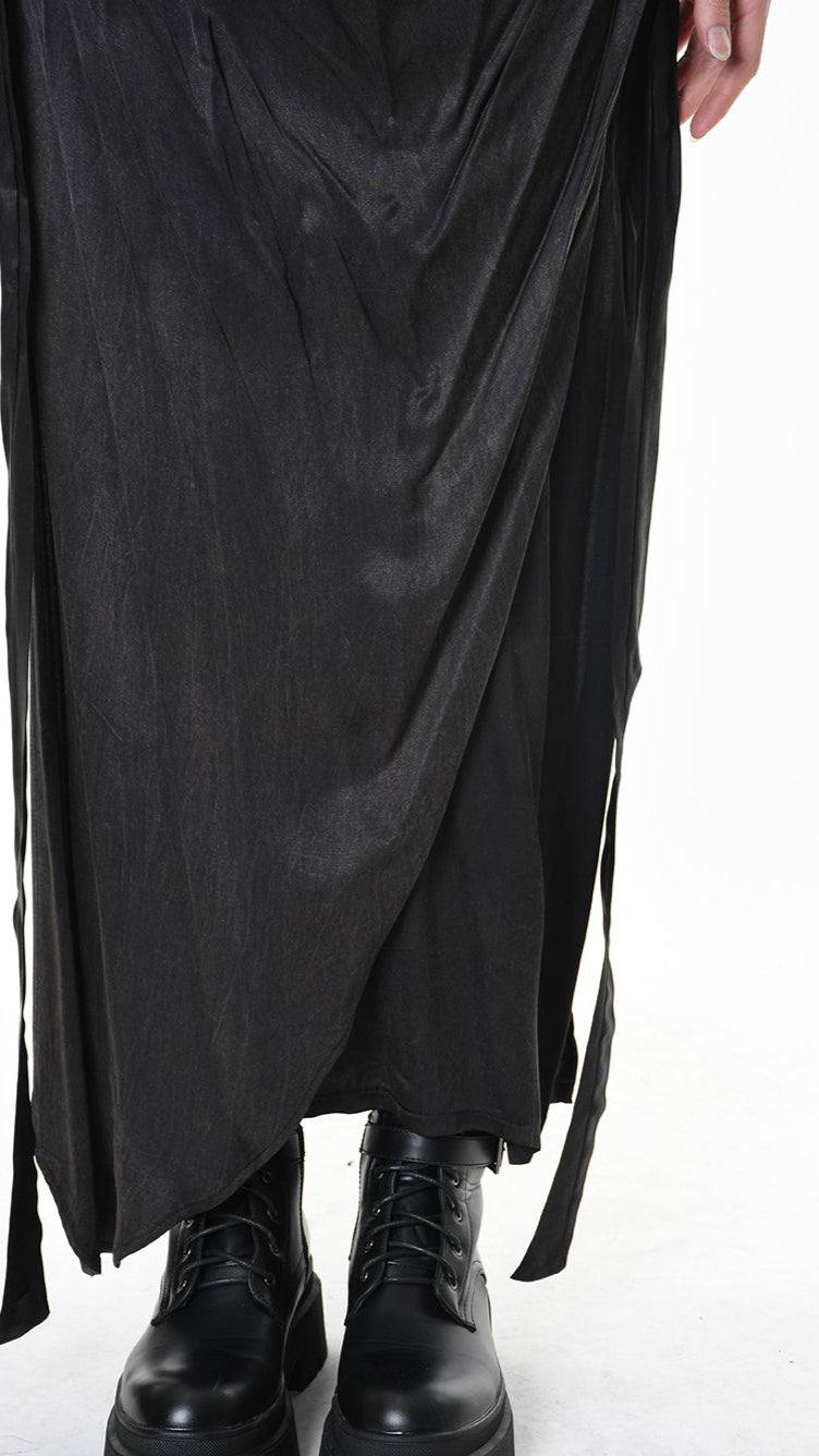 A34R LW90425 DRESS Satin Viscose Dyed Black