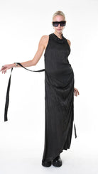 A34R LW90425 DRESS Satin Viscose Dyed Black