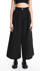 A34R W500025 TROUSER Wide Cotton Jacquard Black