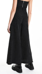 A34R W500025 TROUSER Wide Cotton Jacquard Black