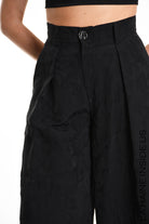 A34R W500025 TROUSER Wide Cotton Jacquard Black