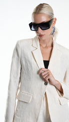 A34R W500125 JACKET Regular Cotton Jacquard Ecru