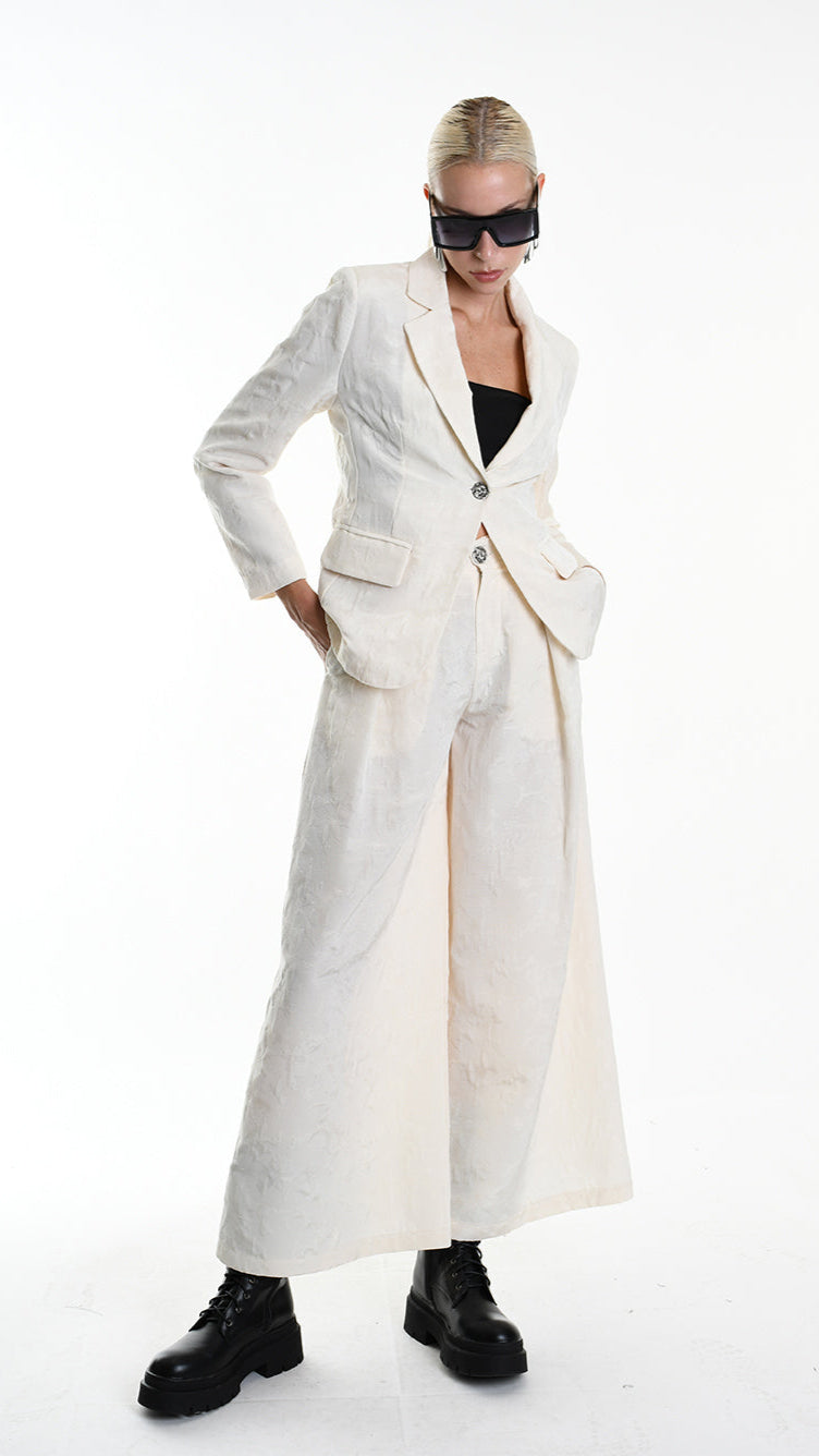 A34R W500125 JACKET Regular Cotton Jacquard Ecru