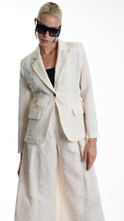 A34R W500125 JACKET Regular Cotton Jacquard Ecru