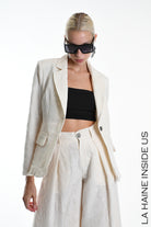 A34R W500125 JACKET Regular Cotton Jacquard Ecru