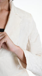 A34R W500125 JACKET Regular Cotton Jacquard Ecru