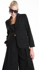 A34R W500125 JACKET Regular Cotton Jacquard Black
