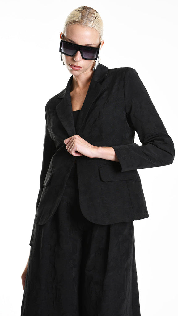 A34R W500125 JACKET Regular Cotton Jacquard Black.