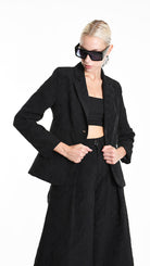 A34R W500125 JACKET Regular Cotton Jacquard Black