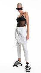 A34R W504125 TROUSER Over Cotton Organic Crumpled White