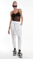 A34R W504125 TROUSER Over Cotton Organic Crumpled White