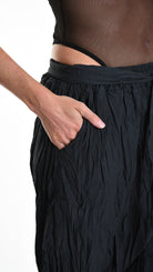 A34R W504125 TROUSER Over Cotton Organic Crumpled Black