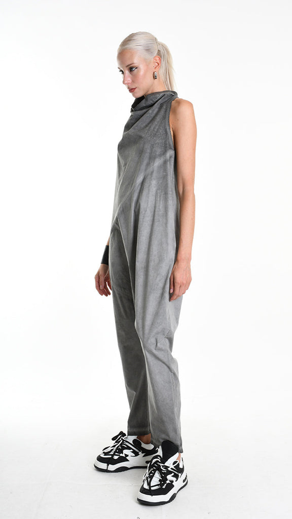 A34R W504525 JUMPSUIT Over Cotton Canvas Dyed Grey.