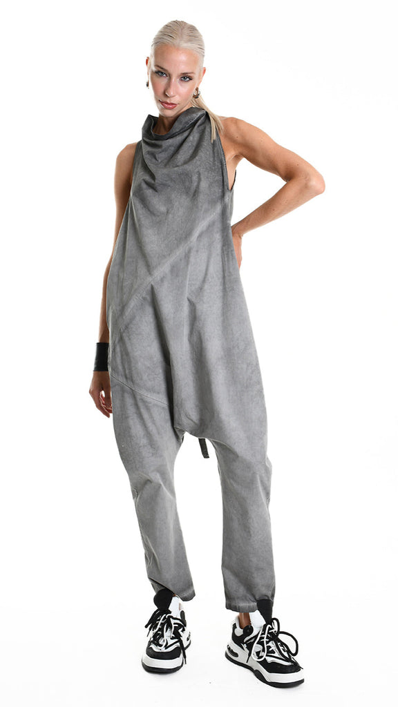 A34R W504525 JUMPSUIT Over Cotton Canvas Dyed Grey.