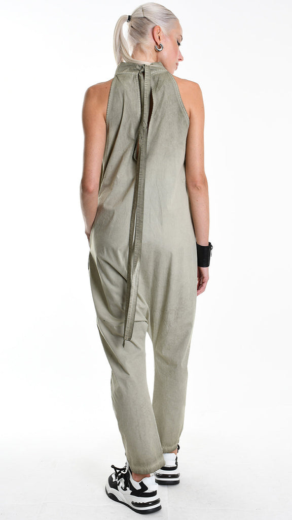 A34R W504525 JUMPSUIT Over Cotton Canvas Dyed Green.