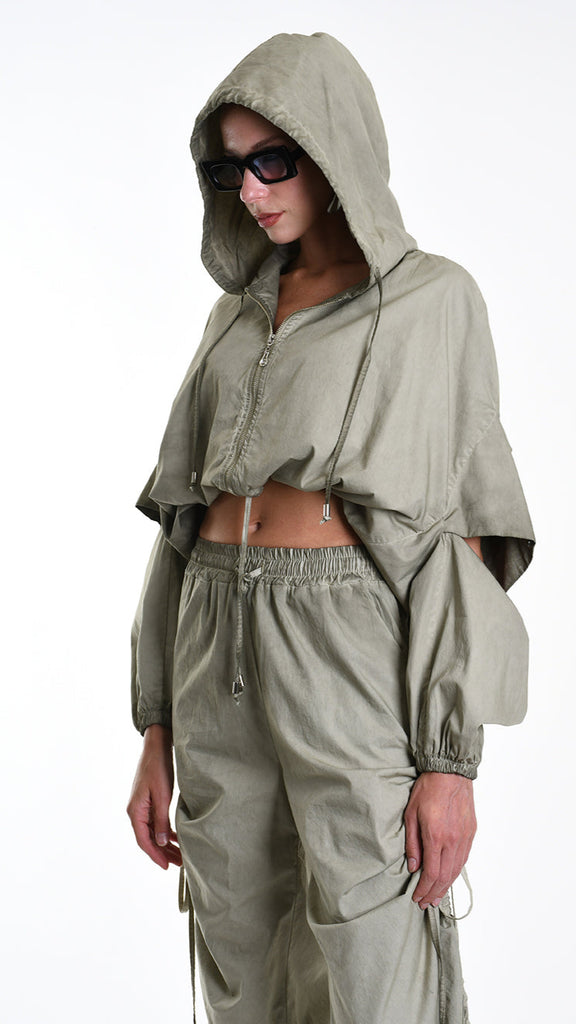 A34R W504725 BOMBER Cotton Canvas Doubled Dyed Green.