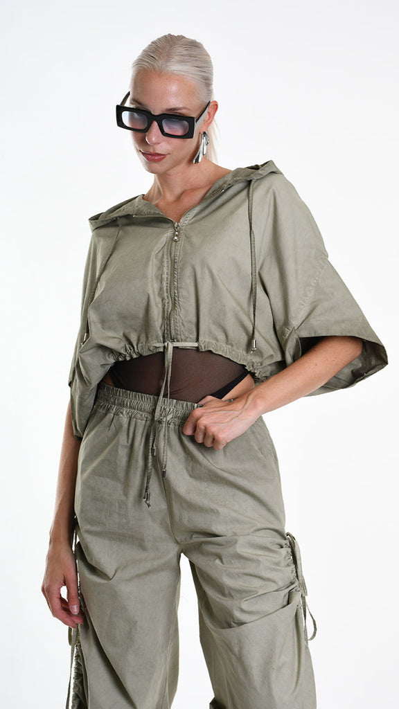 A34R W504725 BOMBER Cotton Canvas Doubled Dyed Green.