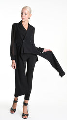 A34R W505325 JACKET Asymmetric Fluido & Georgette Lined Black