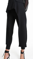 A34R W505325 JACKET Asymmetric Fluido & Georgette Lined Black