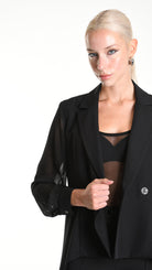 A34R W505325 JACKET Asymmetric Fluido & Georgette Lined Black