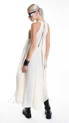 A34R W507225 DRESS Ayimmetric Cotton-Viscose Jacquard Ecru