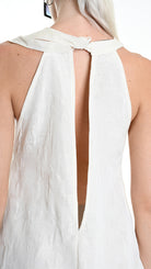 A34R W507225 DRESS Ayimmetric Cotton-Viscose Jacquard Ecru