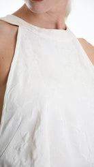 A34R W507225 DRESS Ayimmetric Cotton-Viscose Jacquard Ecru