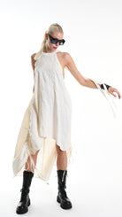 A34R W507225 DRESS Ayimmetric Cotton-Viscose Jacquard Ecru