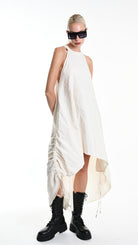 A34R W507225 DRESS Ayimmetric Cotton-Viscose Jacquard Ecru