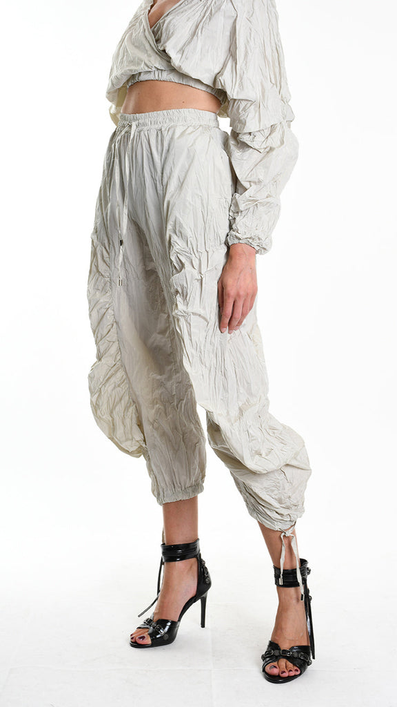 A34R W509225 TROUSER Over Taffeta Crumpled Sand.