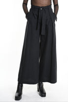 4R W5144 TROUSER Wide Fit Blend Cotton Black LA HAINE INSIDE US