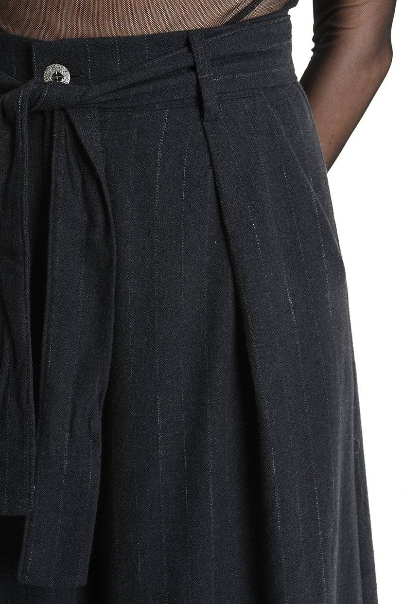 4R W5144 TROUSER Wide Fit Blend Cotton Black LA HAINE INSIDE US