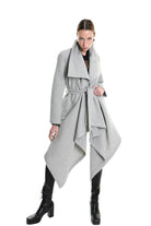4R W5146 COAT Asymmetric Cloth Embossed Wool Grey LA HAINE INSIDE US