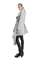 4R W5146 COAT Asymmetric Cloth Embossed Wool Grey LA HAINE INSIDE US