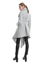 4R W5146 COAT Asymmetric Cloth Embossed Wool Grey LA HAINE INSIDE US