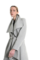 4R W5146 COAT Asymmetric Cloth Embossed Wool Grey LA HAINE INSIDE US