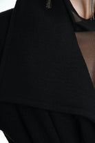 4R W5146 COAT Asymmetric Cloth Embossed Wool Black LA HAINE INSIDE US