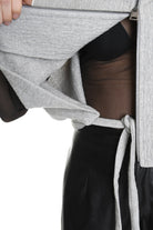 4R W5147 CAPE Asymmetric Cloth Embossed Wool Grey LA HAINE INSIDE US