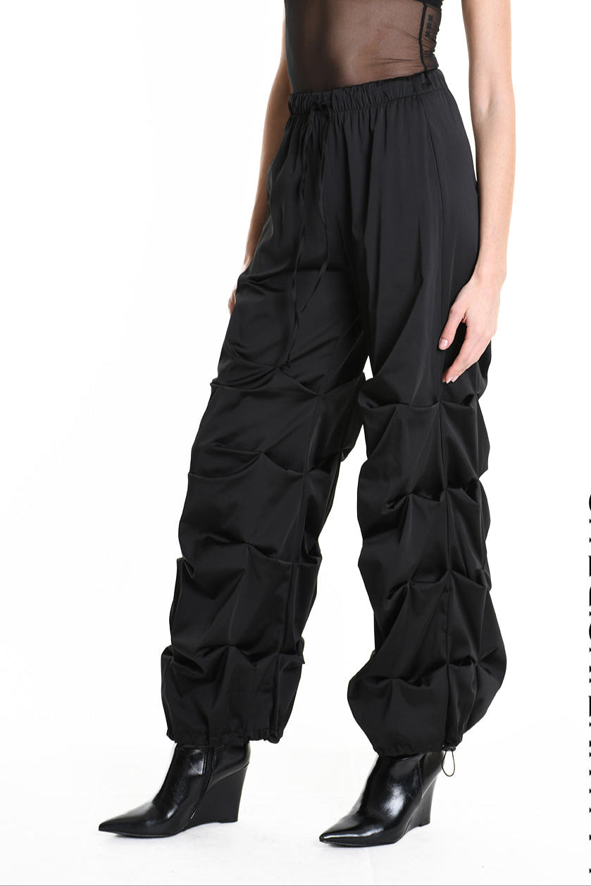 4R W5158 TROUSER Wide Fit Satin Black WOMAN LA HAINE INSIDE US