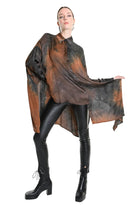 4R W5160 Shirt - Black Over Asymmetric Satin Dyed Removable Sash Italian Women's - TEPHRA