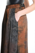 4R W5161 TROUSER Wide Fit Viscose Satin Dyed Black WOMAN TEPHRA