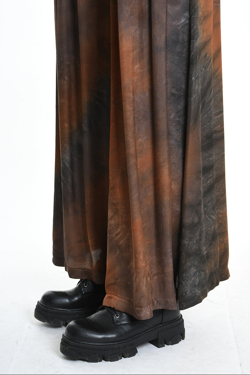 4R W5161 TROUSER Wide Fit Viscose Satin Dyed Black WOMAN TEPHRA